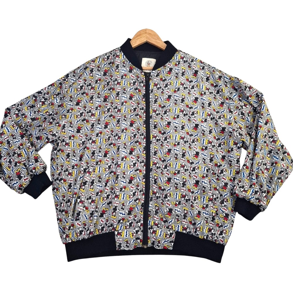 Vintage Mickey & Co Disney Bomber Jacket Comic Print Honey Fashions Windbreaker